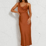 Robe droite terracotta