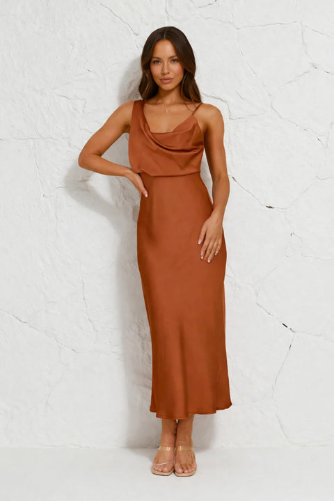 Robe droite terracotta