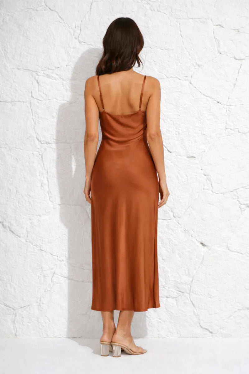 Robe droite terracotta