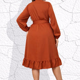 Robe grande taille terracotta