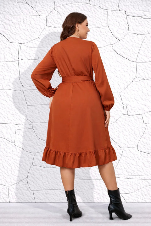 Robe grande taille terracotta