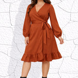 Robe grande taille terracotta