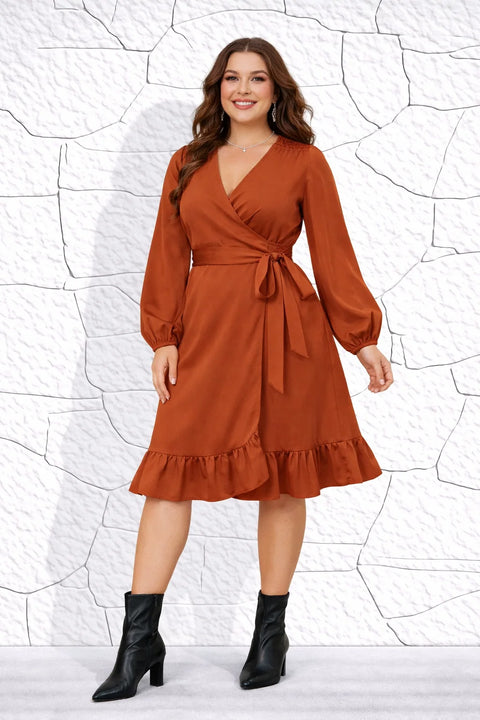 Robe grande taille terracotta
