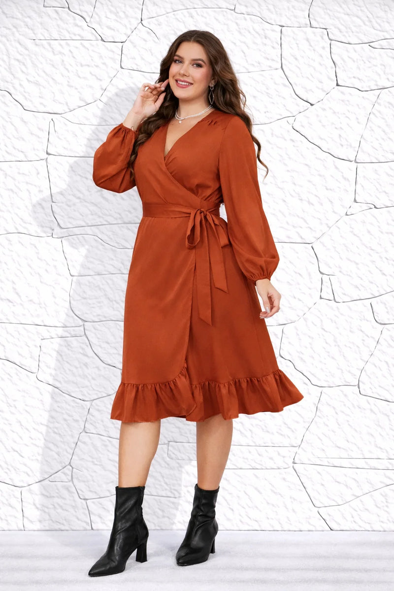 Robe grande taille terracotta