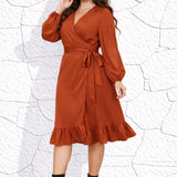 Robe grande taille terracotta