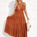 Robe longue cuivre bohème