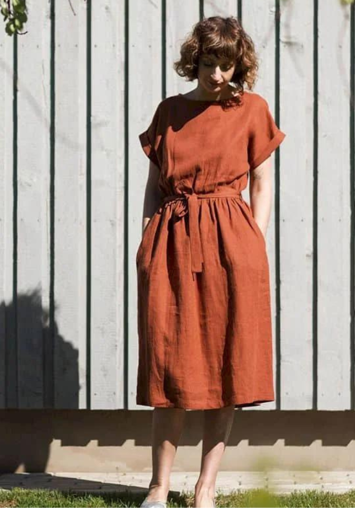 Robe midi terracotta