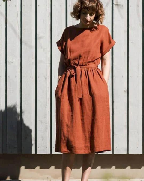 Robe midi terracotta