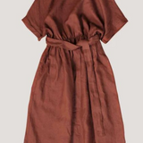 Robe midi terracotta détails