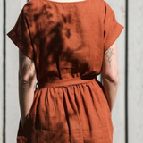 Robe midi terracotta de dos