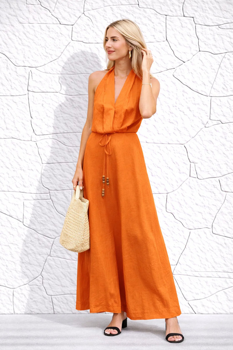 Robe orange brûlé terracotta