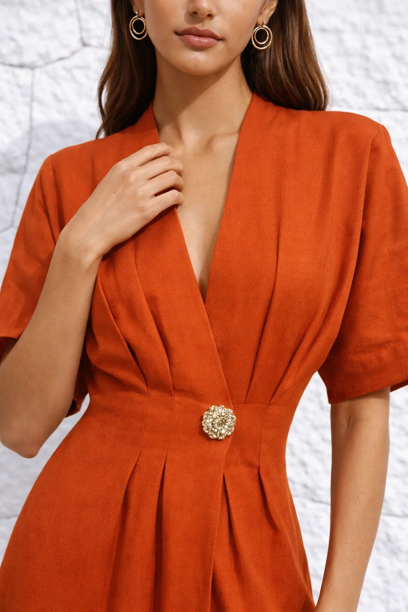 Robe portefeuille terracotta