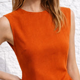 Robe rouille terracotta à fente