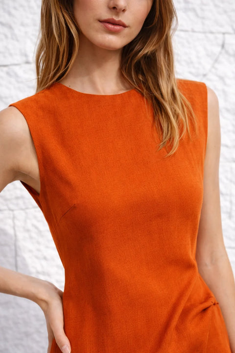 Robe rouille terracotta à fente