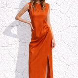 Robe rouille terracotta à fente