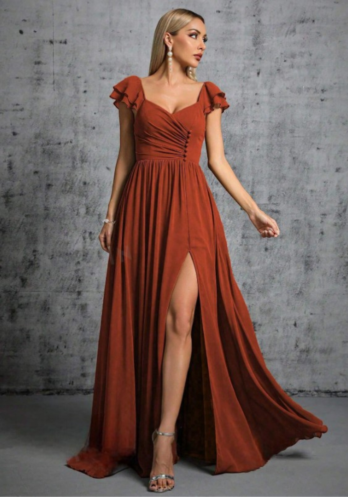 Robe terracotta automne/hiver mariage