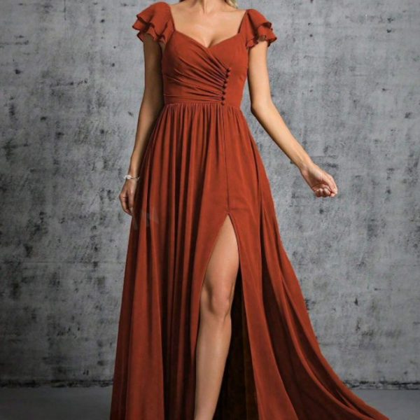 Robe terracotta automne/hiver mariage