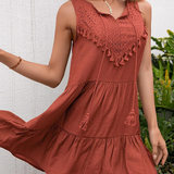 Robe terracotta dentelle femme