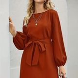 Robe terracotta manche longue