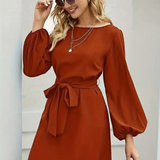 Robe terracotta manche longue femme