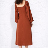 Robe terracotta manche longue